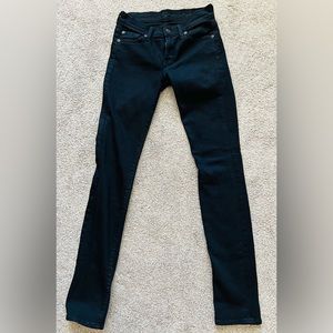 7 for All Mankind black skinny jeans